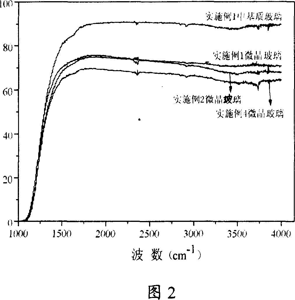 Infrared transparent fluozirconate microcrystalline glass and preparation method thereof