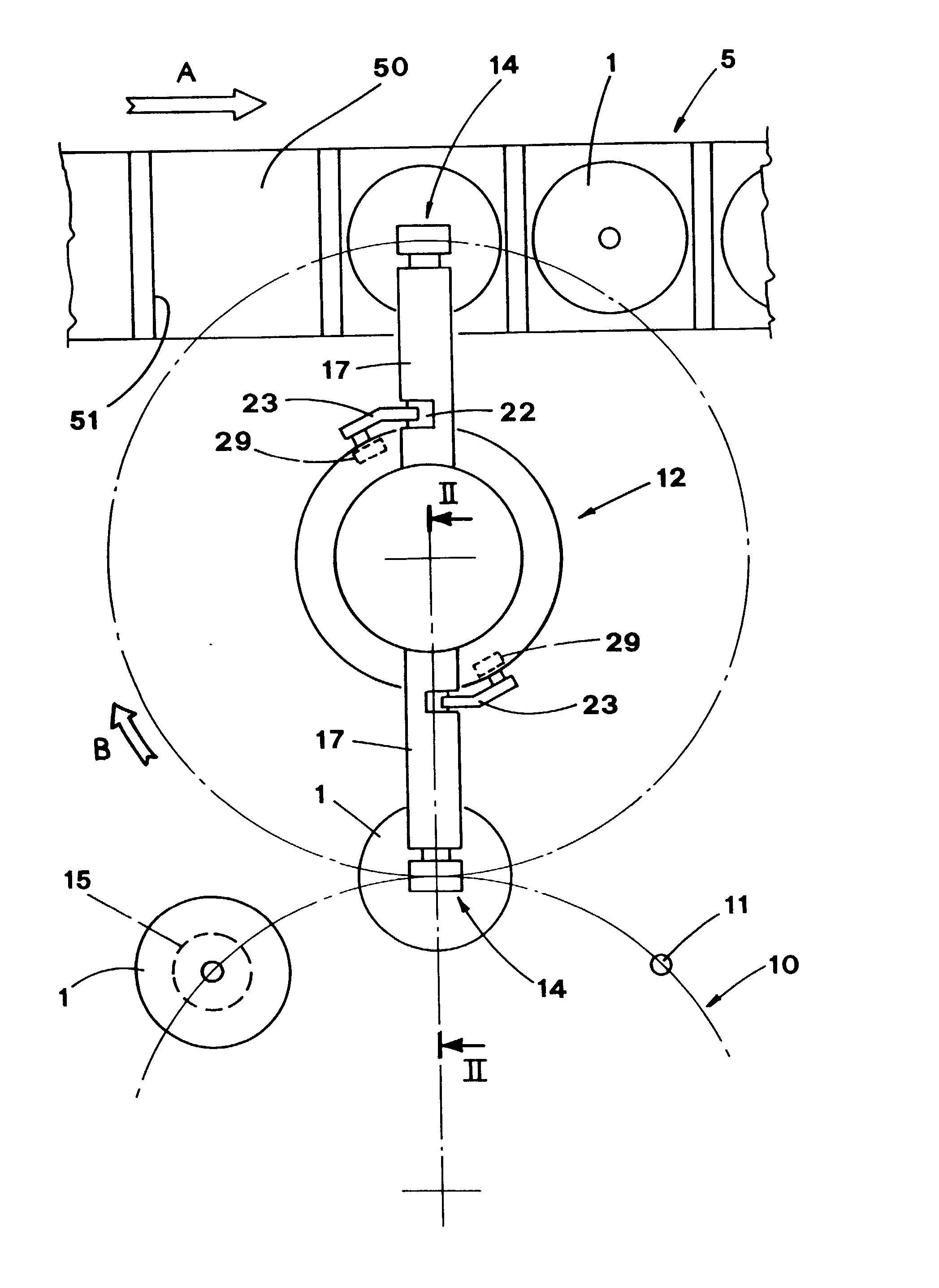 Method and device for transferring compact discs to a packaging line