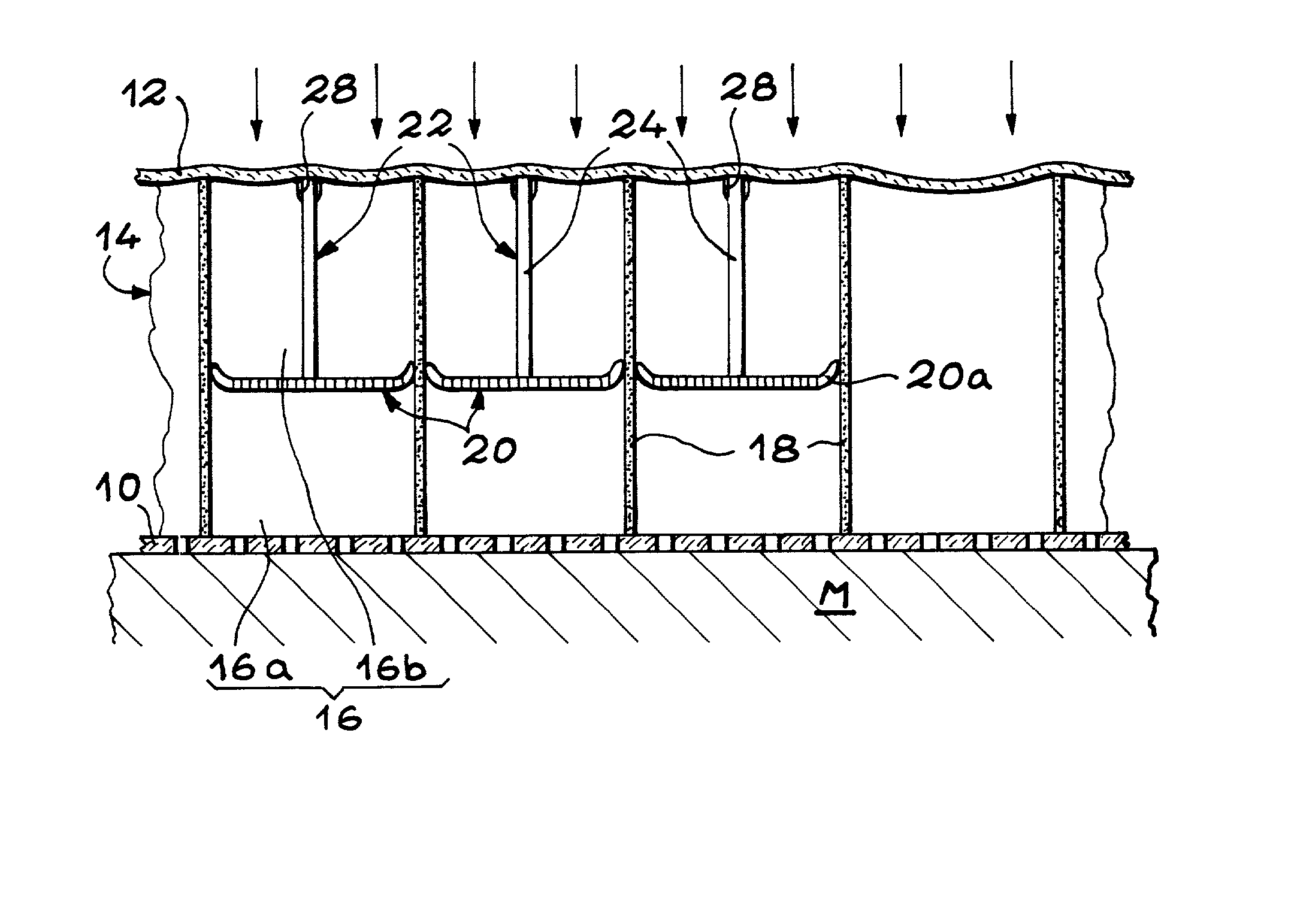 Noise reduction sandwich panel, notably for aircraft turbojet engine