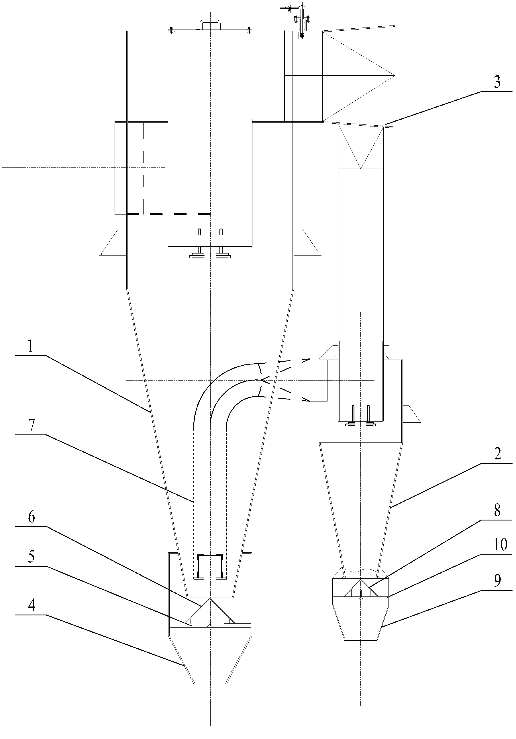 High-efficiency dust collection cyclone separator group