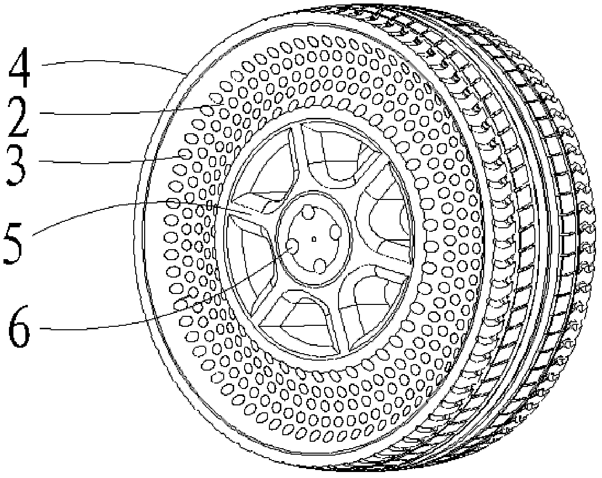 Non-pneumatic tire with rigid and flexible structure