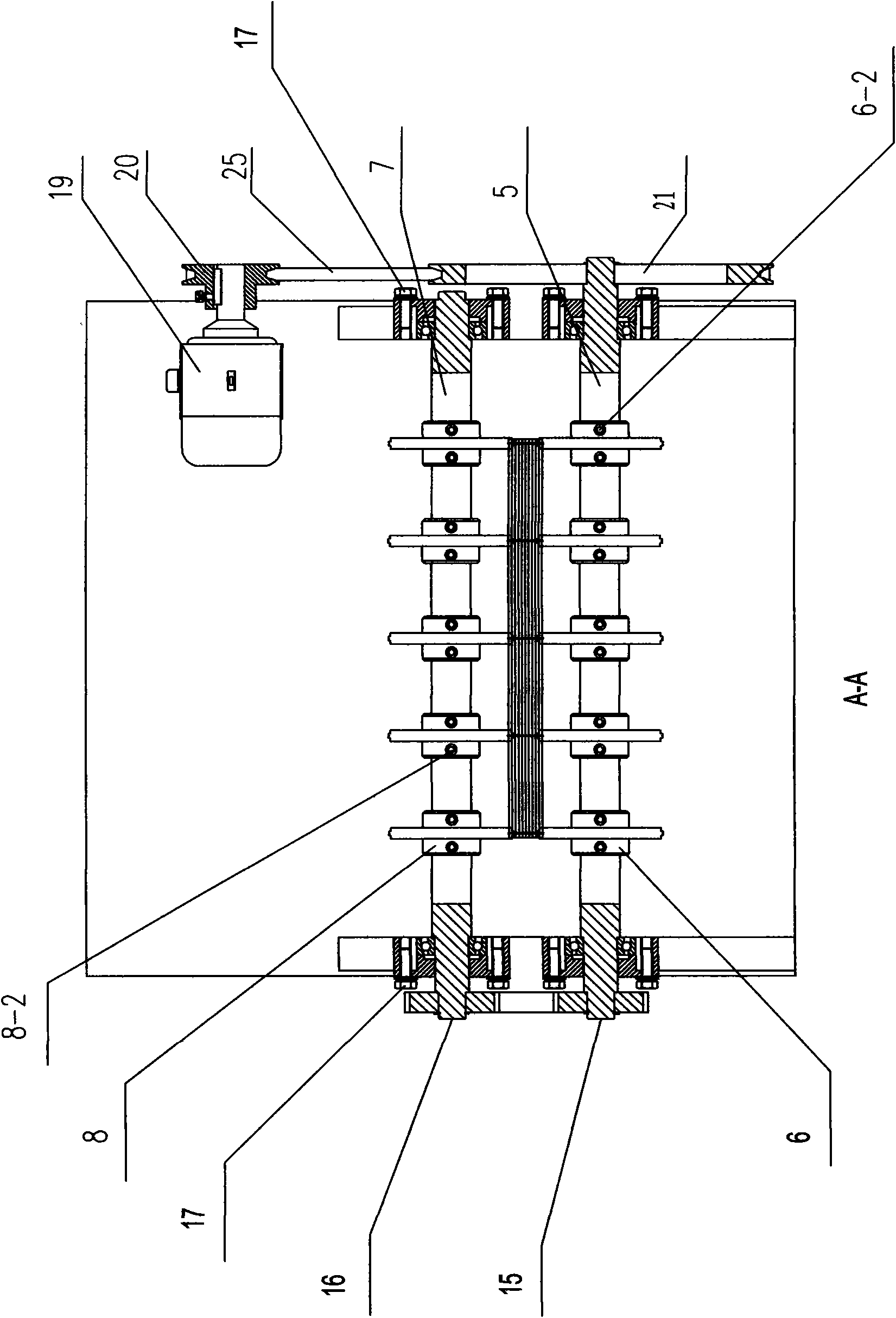 Three-directional roll riveting equipment of through-flow fan blade