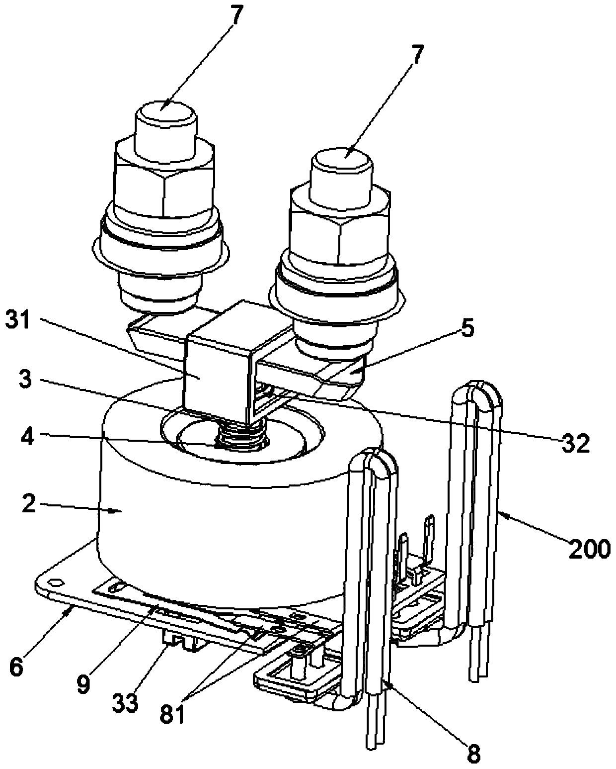 Contact monitoring device of high-voltage direct-current relay