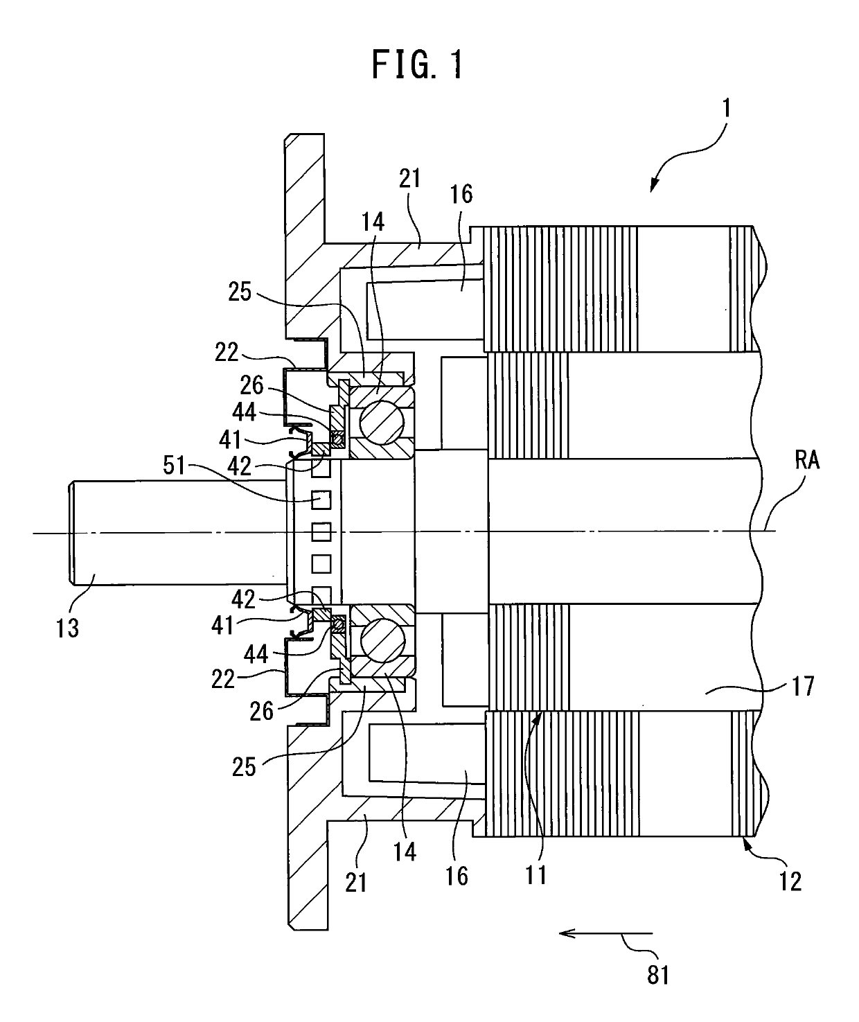 Motor for suppressing entry of foreign matter