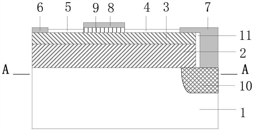 Gallium nitride power device with high avalanche capability and production process thereof