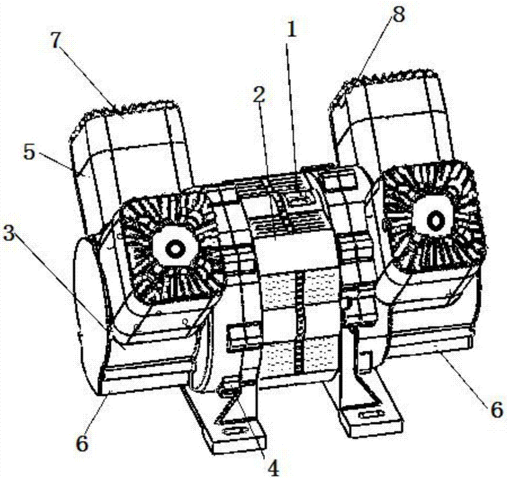 Inner suction oilless piston brake air pump