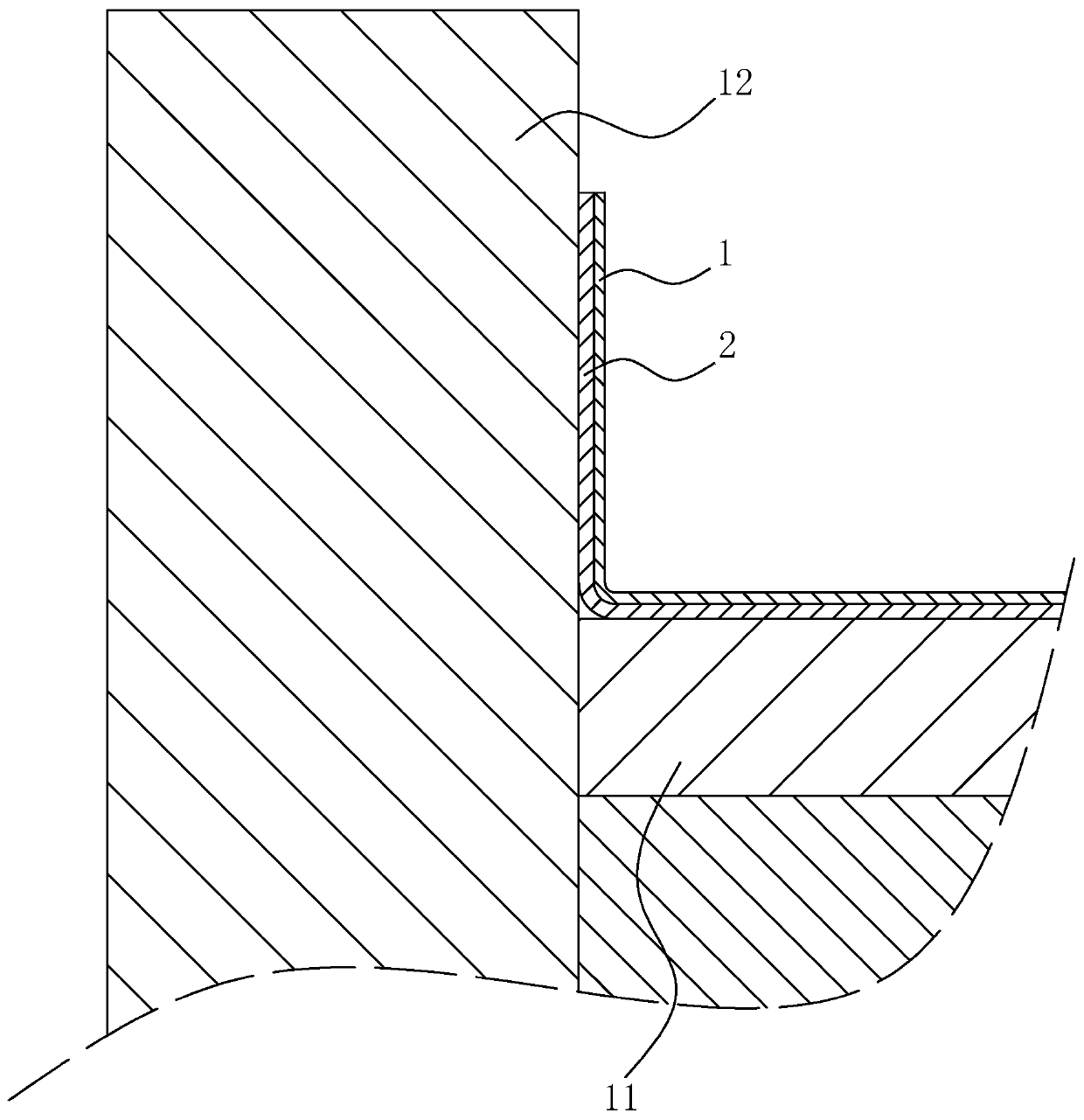 Waterproof roll mounting structure and waterproof roll mounting method