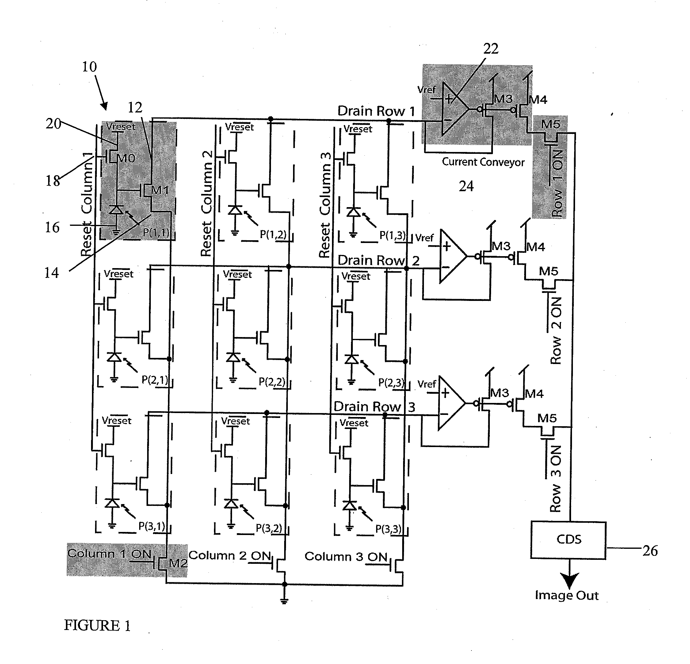 Current/voltage mode image sensor with switchless active pixels