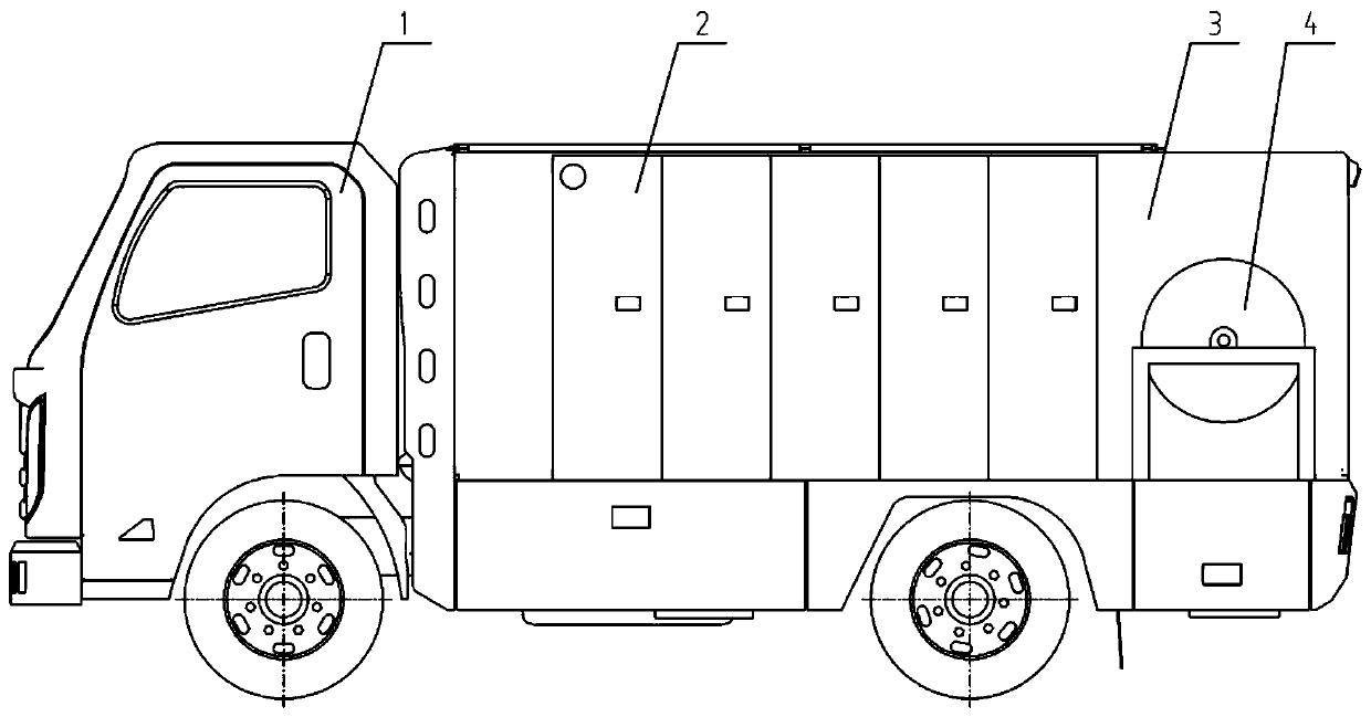 Auxiliary frame of special electric vehicle