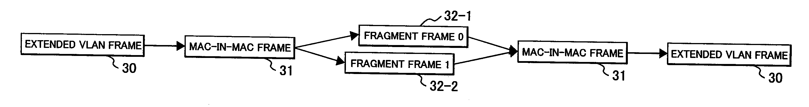 Packet forwarding apparatus suitable for forwarding extended frame