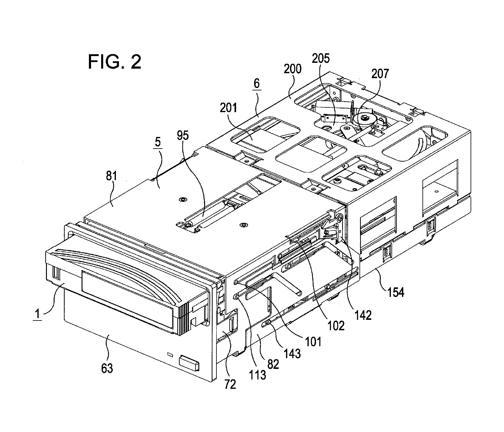 Mechanism to load disc from cartridge to recording apparatus