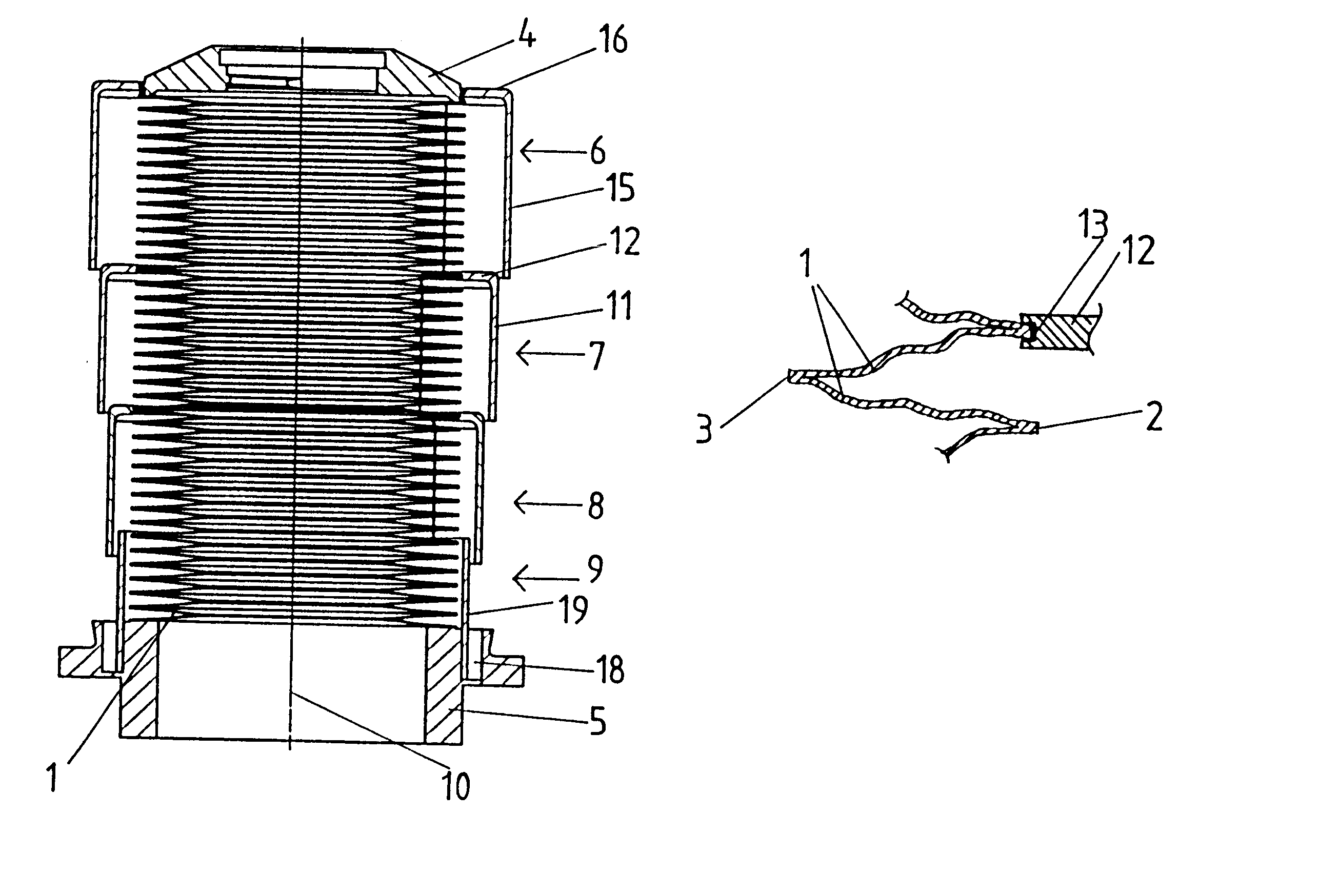 Diaphragm bellows device