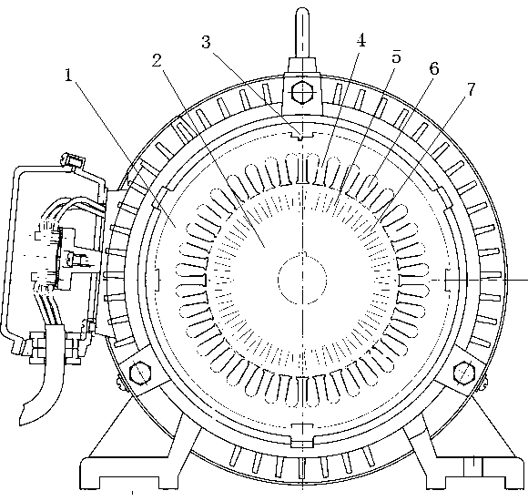 Ultra-high-efficiency 2200-watt six-pole three-phase asynchronous motor