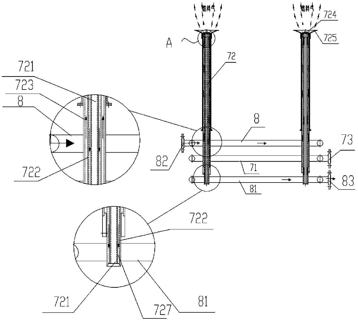 Ultra-large-load water-cooling low-NOx gas burner