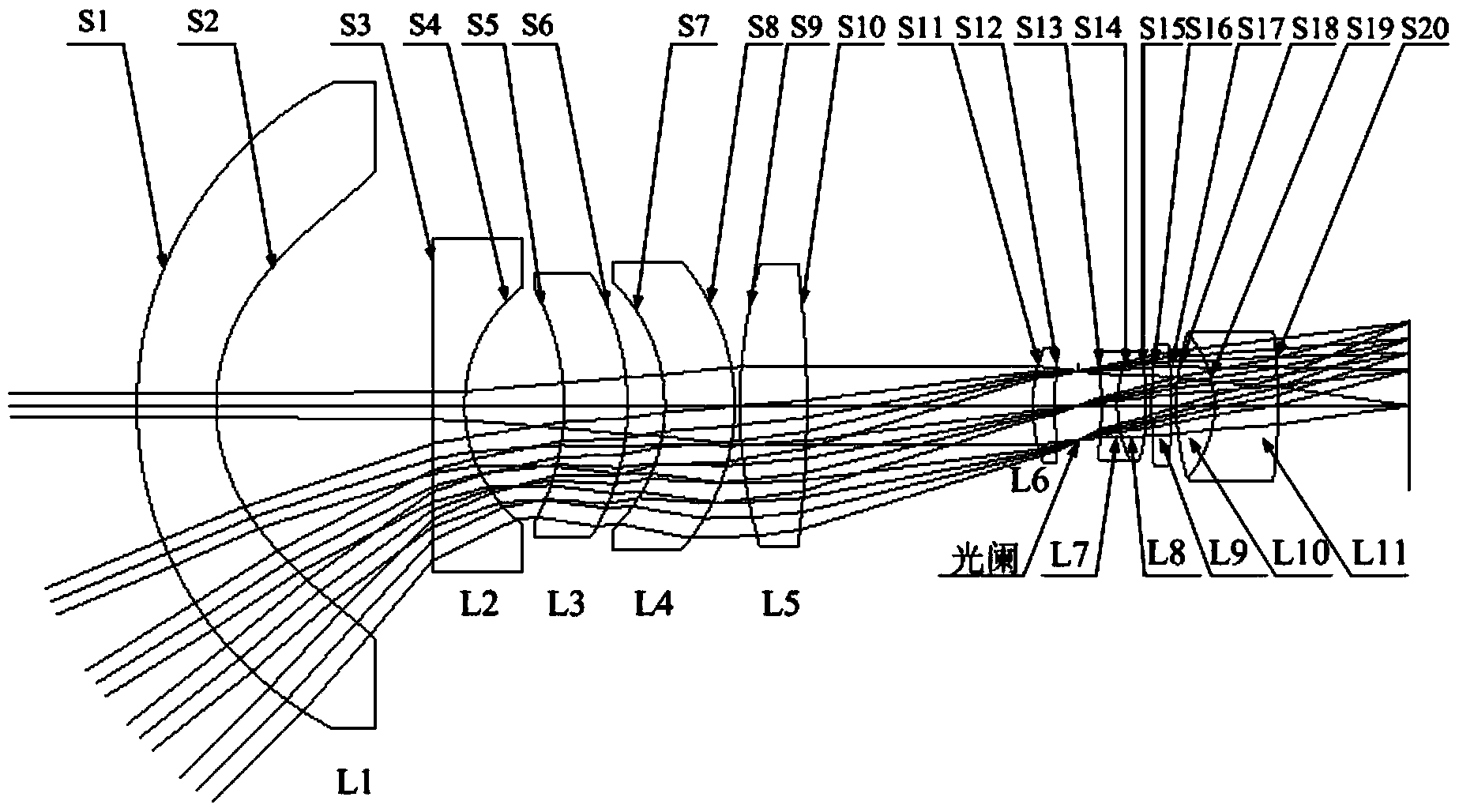 Space target imaging optical system