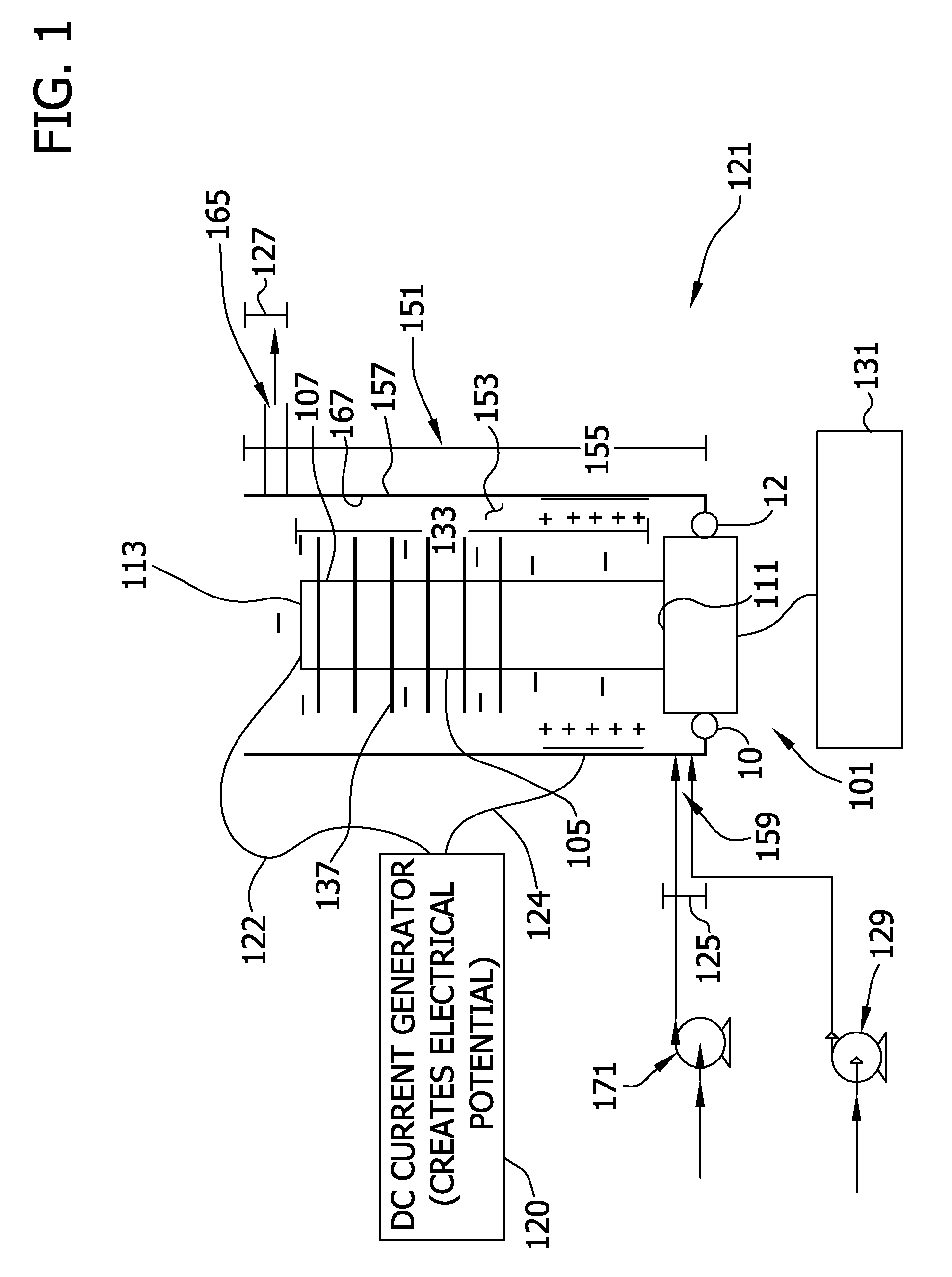 Treatment chamber for separating compounds from aqueous effluent