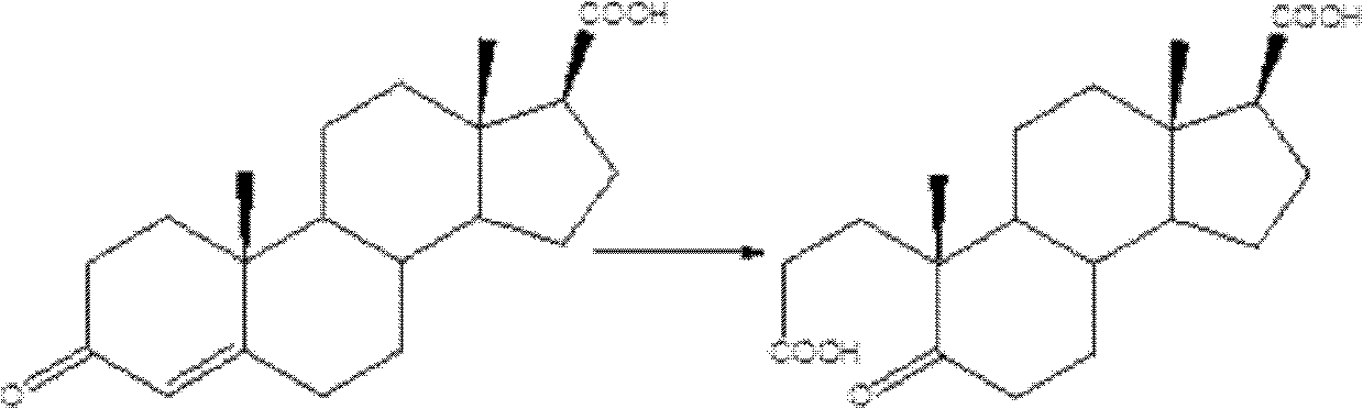 Synthetic method of A-nor-3,5-cracking-androstane-5-ketone-3,17 beta-diacid