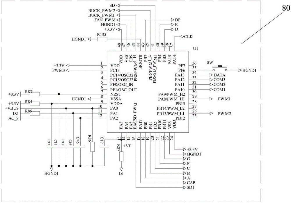 PFC flyback full-bridge-based intelligent sine-wave voltage conversion circuit