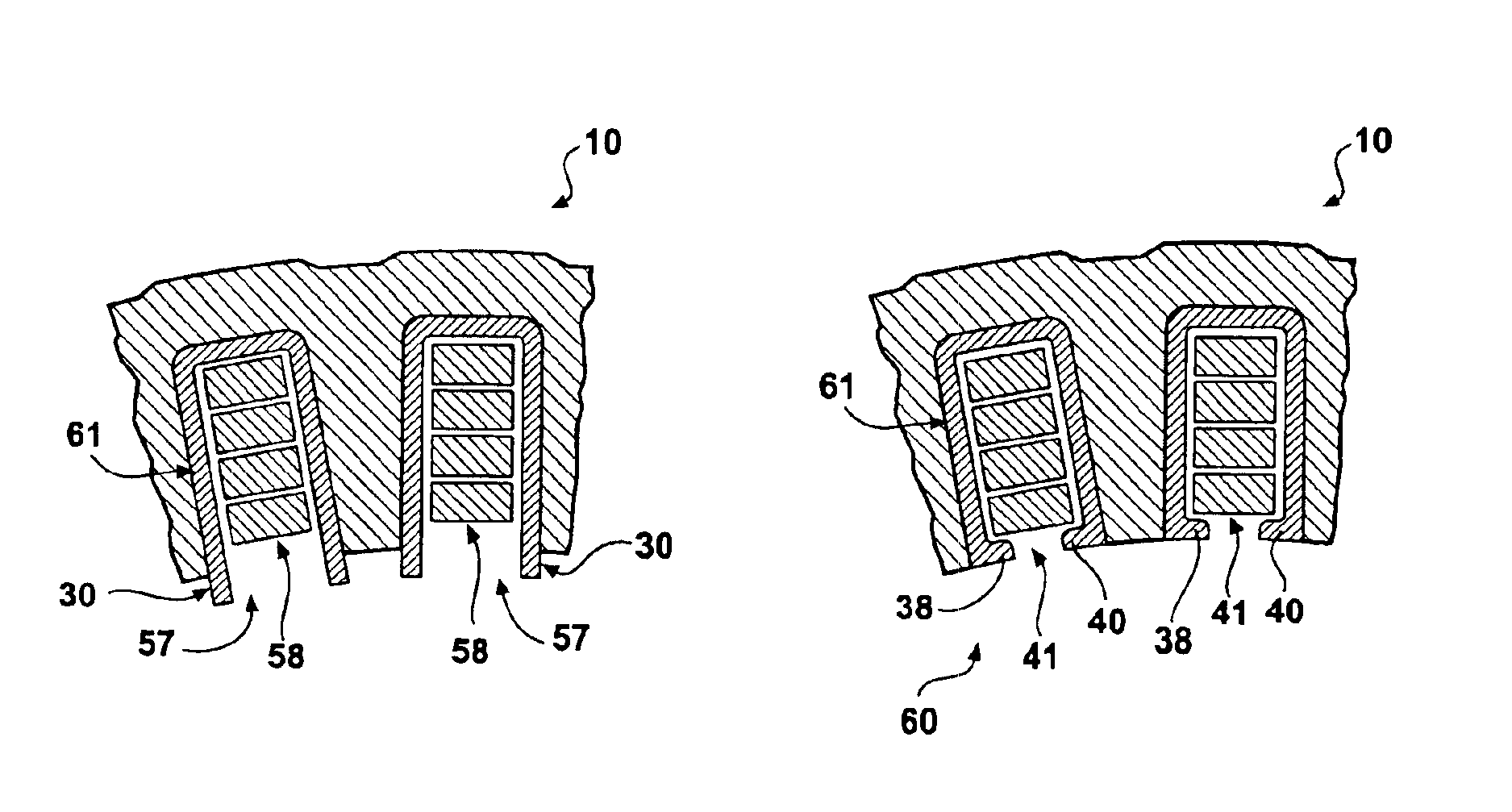 Stator assembly including a core slot insert member