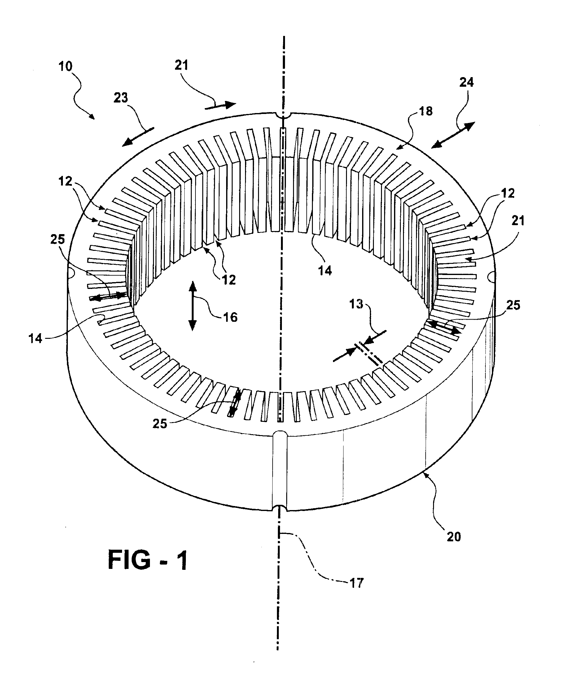 Stator assembly including a core slot insert member