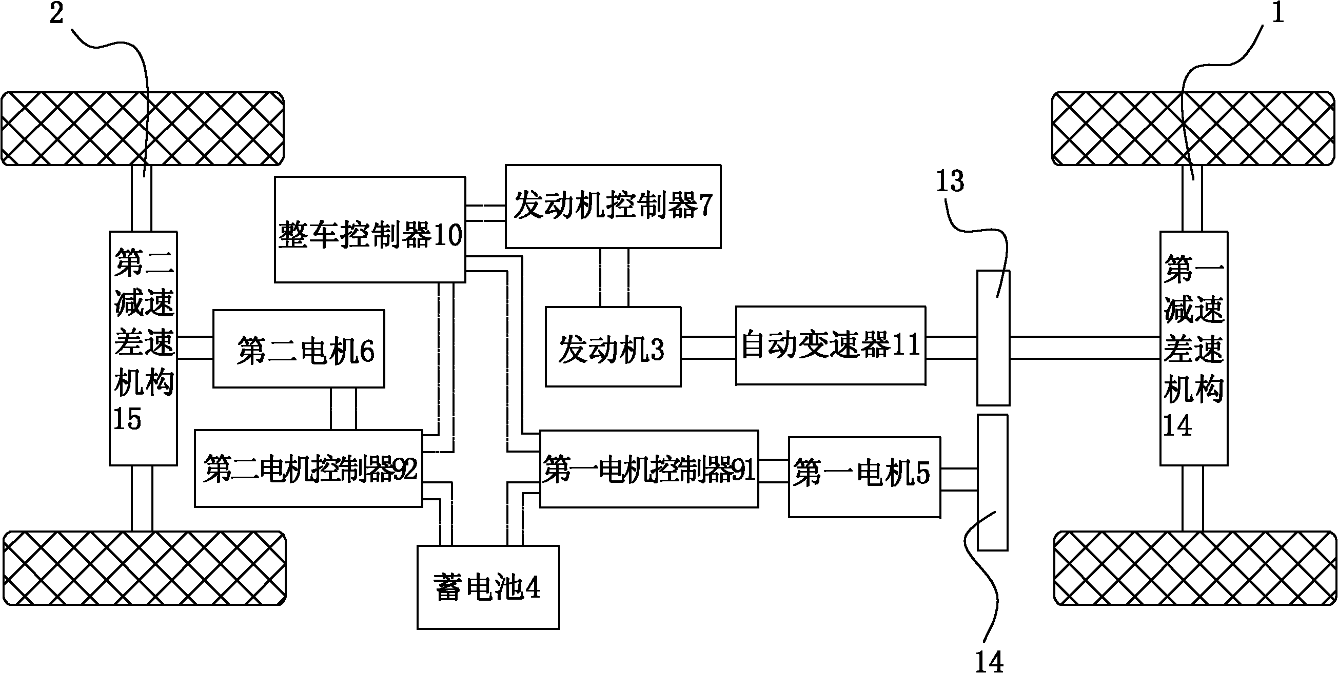 Time-division 4-wheel drive (4WD) parallel hybrid driving system