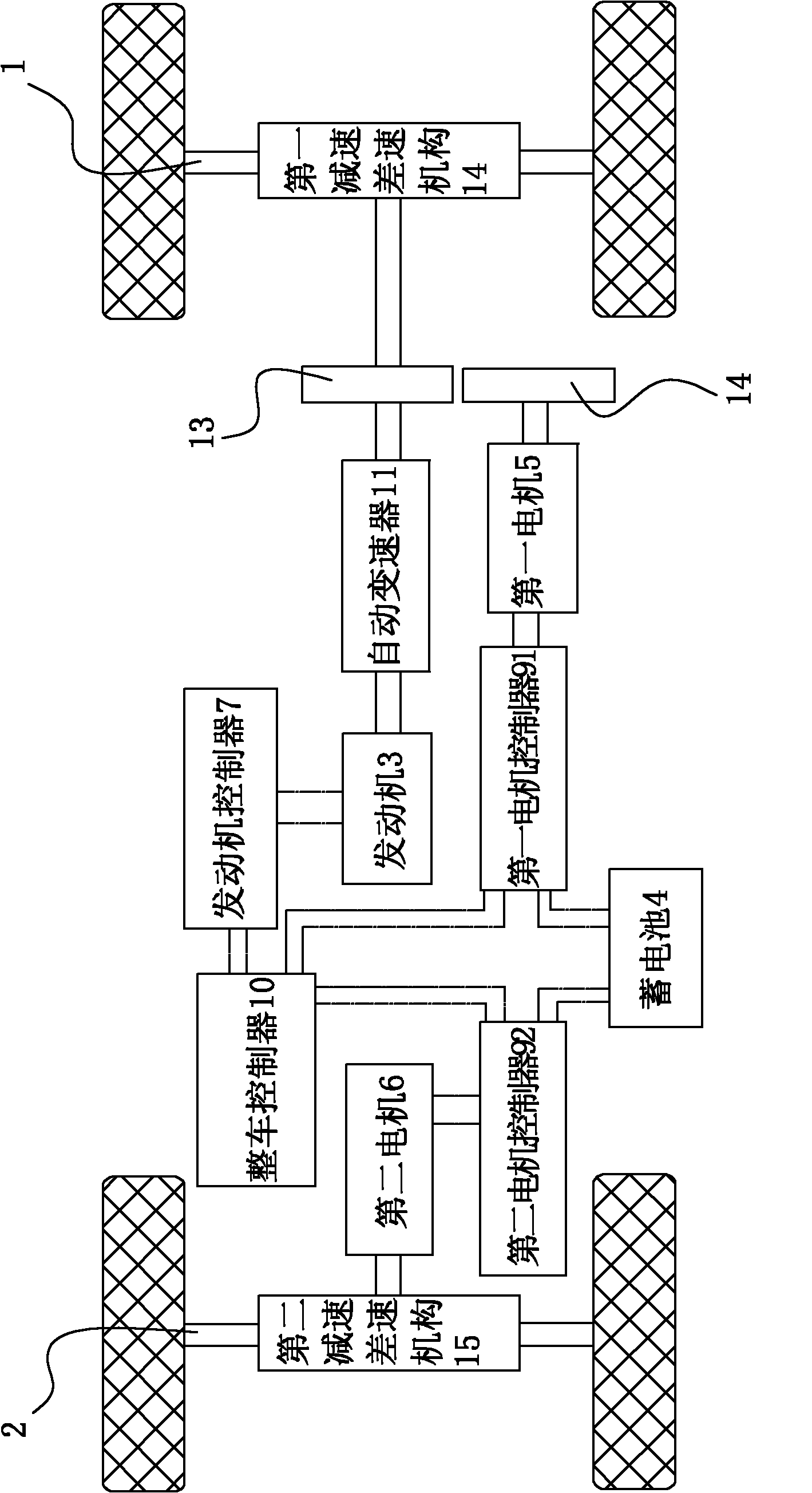 Time-division 4-wheel drive (4WD) parallel hybrid driving system