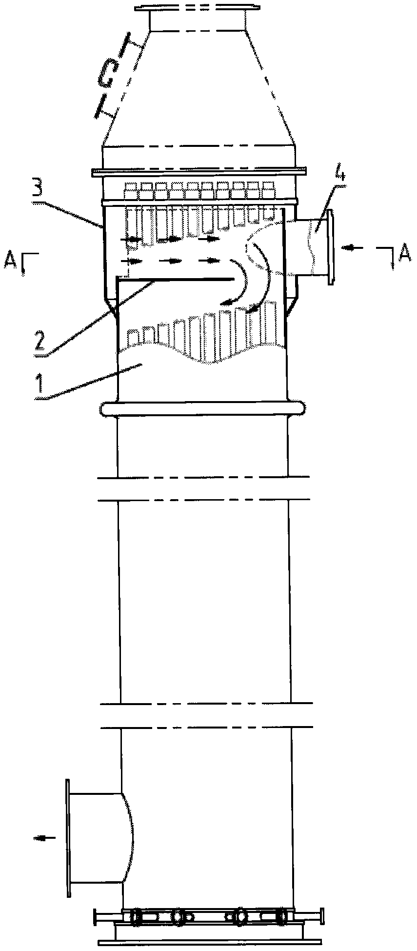 Circumferential air inlet structure of shell-and-tube type air preheater