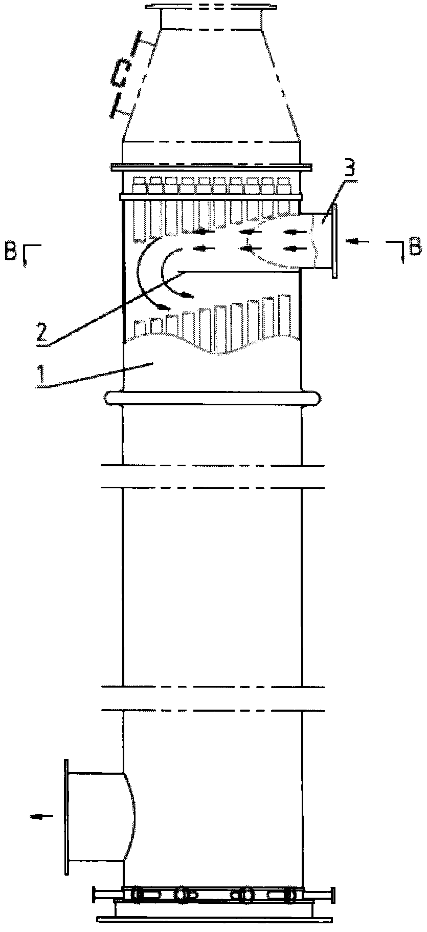 Circumferential air inlet structure of shell-and-tube type air preheater