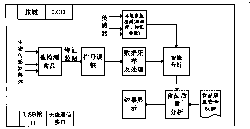 Intelligent food safety detection system and detection method