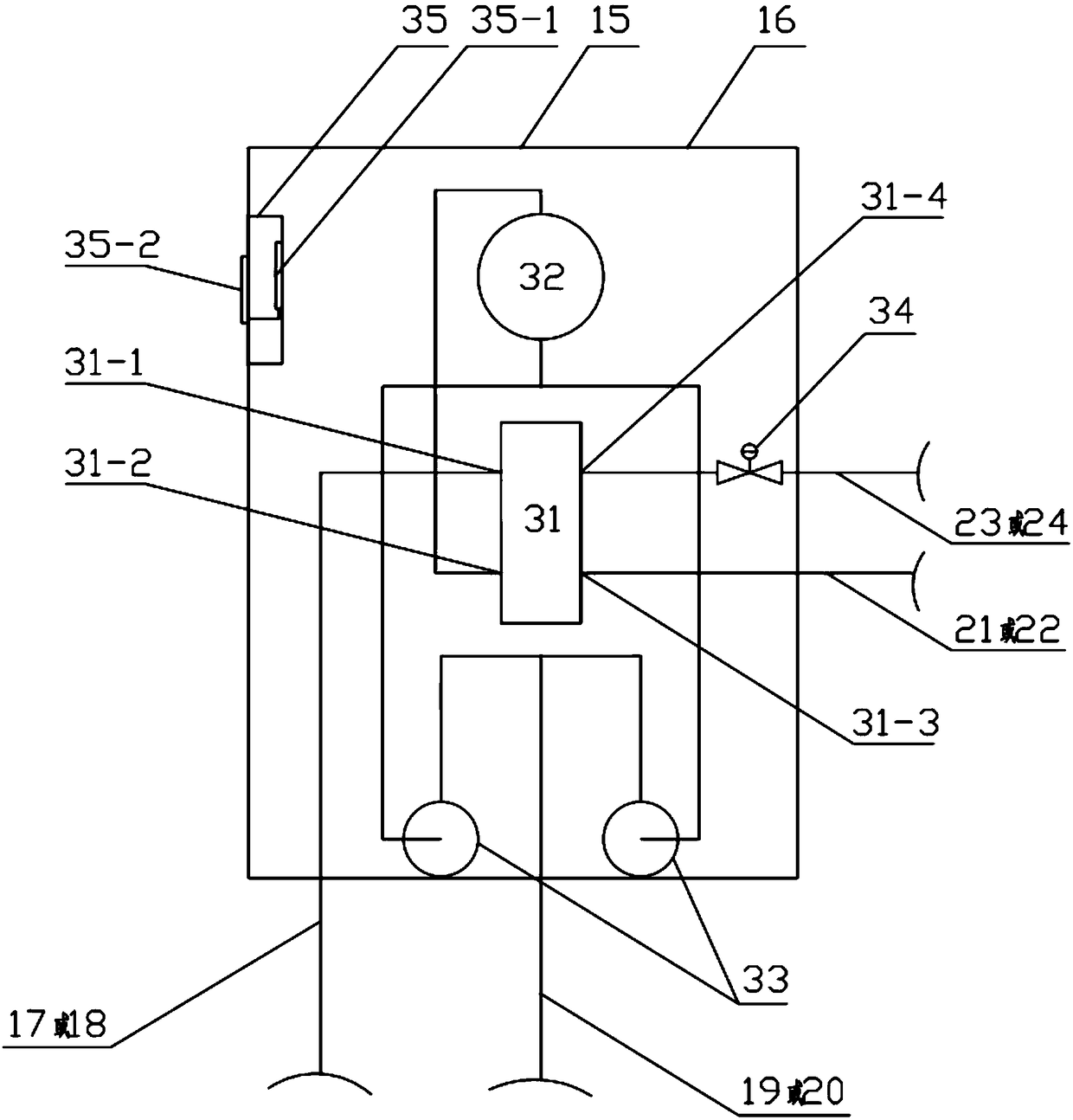 Power heat pipe inter-column air conditioning system