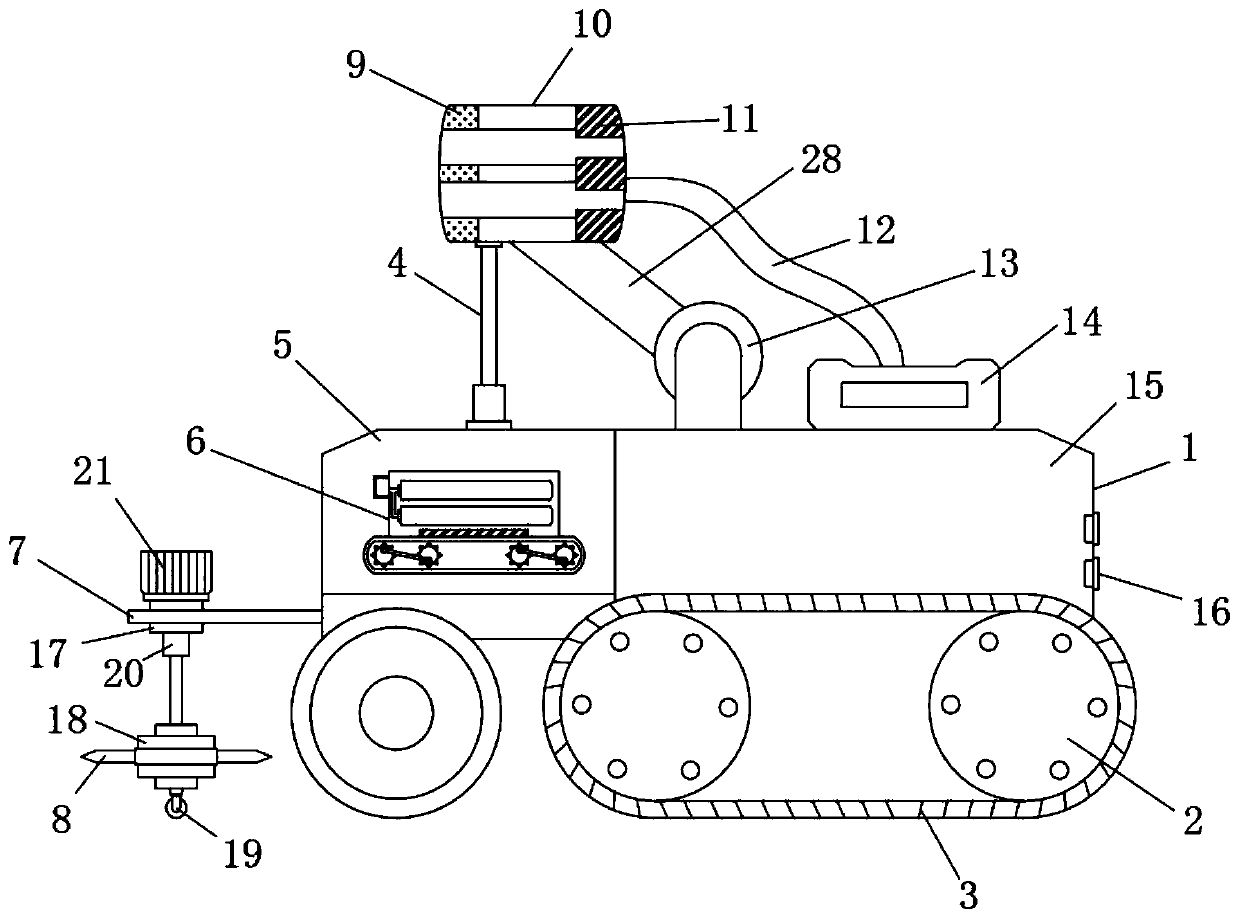 Half-track type fire-fighting robot