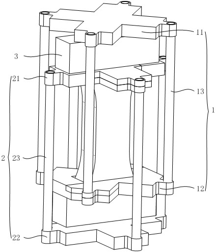 Mine filling body tensile strength testing device and method