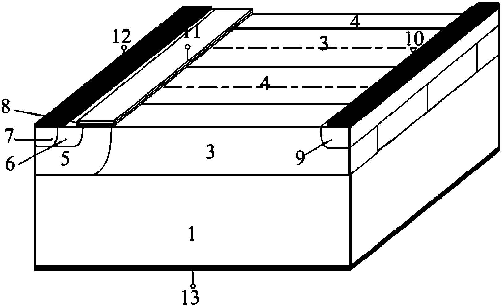 Horizontal high-voltage super junction power semiconductor device