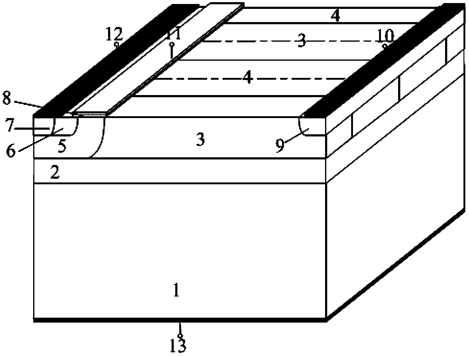 Horizontal high-voltage super junction power semiconductor device