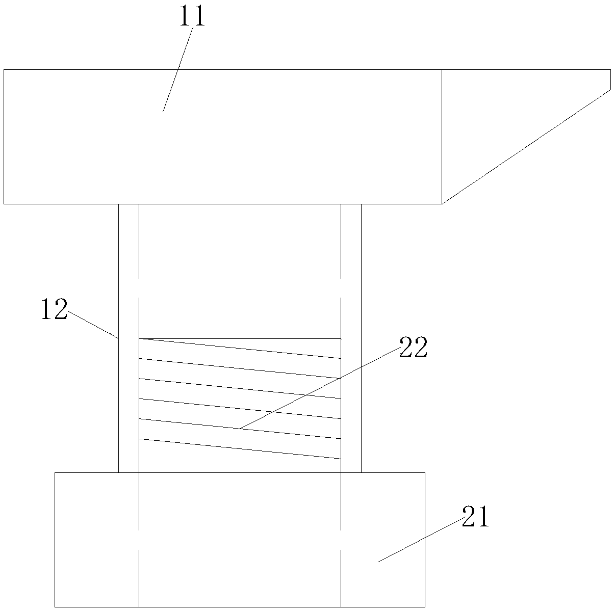 Split type adjusting foot and skirting board assembly adopting same