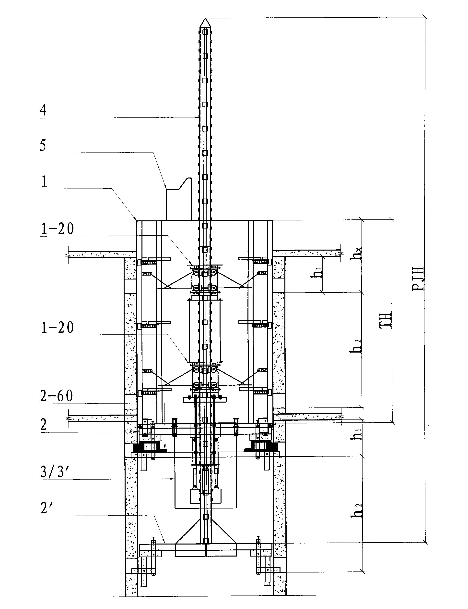 Tool type building shaft/elevator shaft climbing formwork