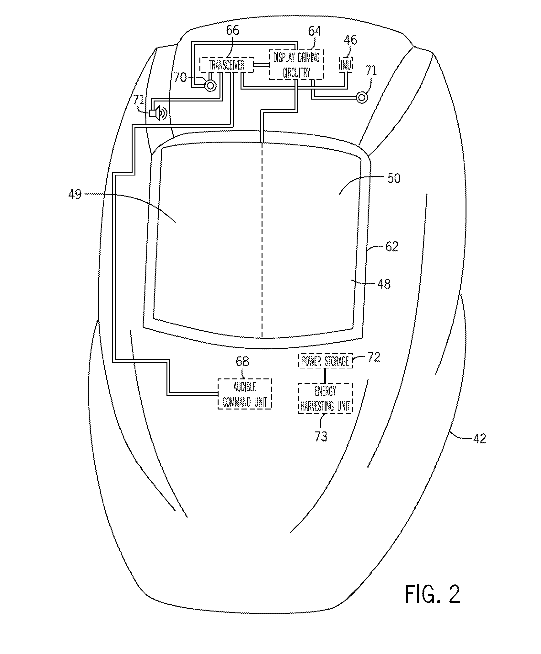 Stereoscopic helmet display