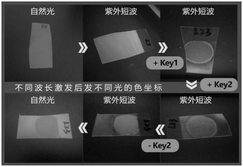 Multi-response fluorescent ink and preparation method