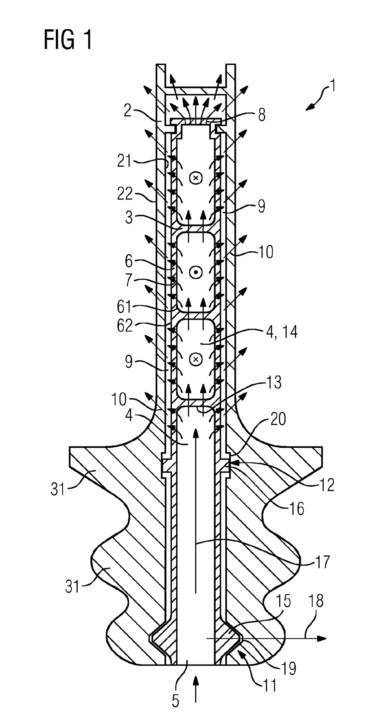 Turbine blade having an inner module and method for producing a turbine blade