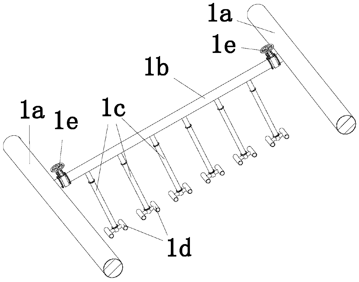 Lifting suspending pipe-inserting aeration apparatus and working method