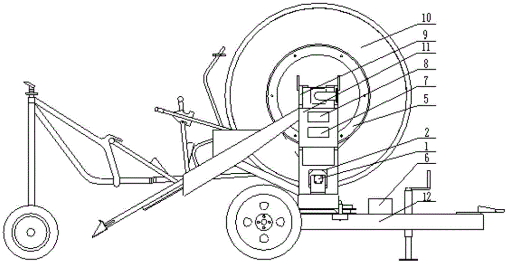 Power transmission system of reel sprinkling irrigation machine and working method thereof