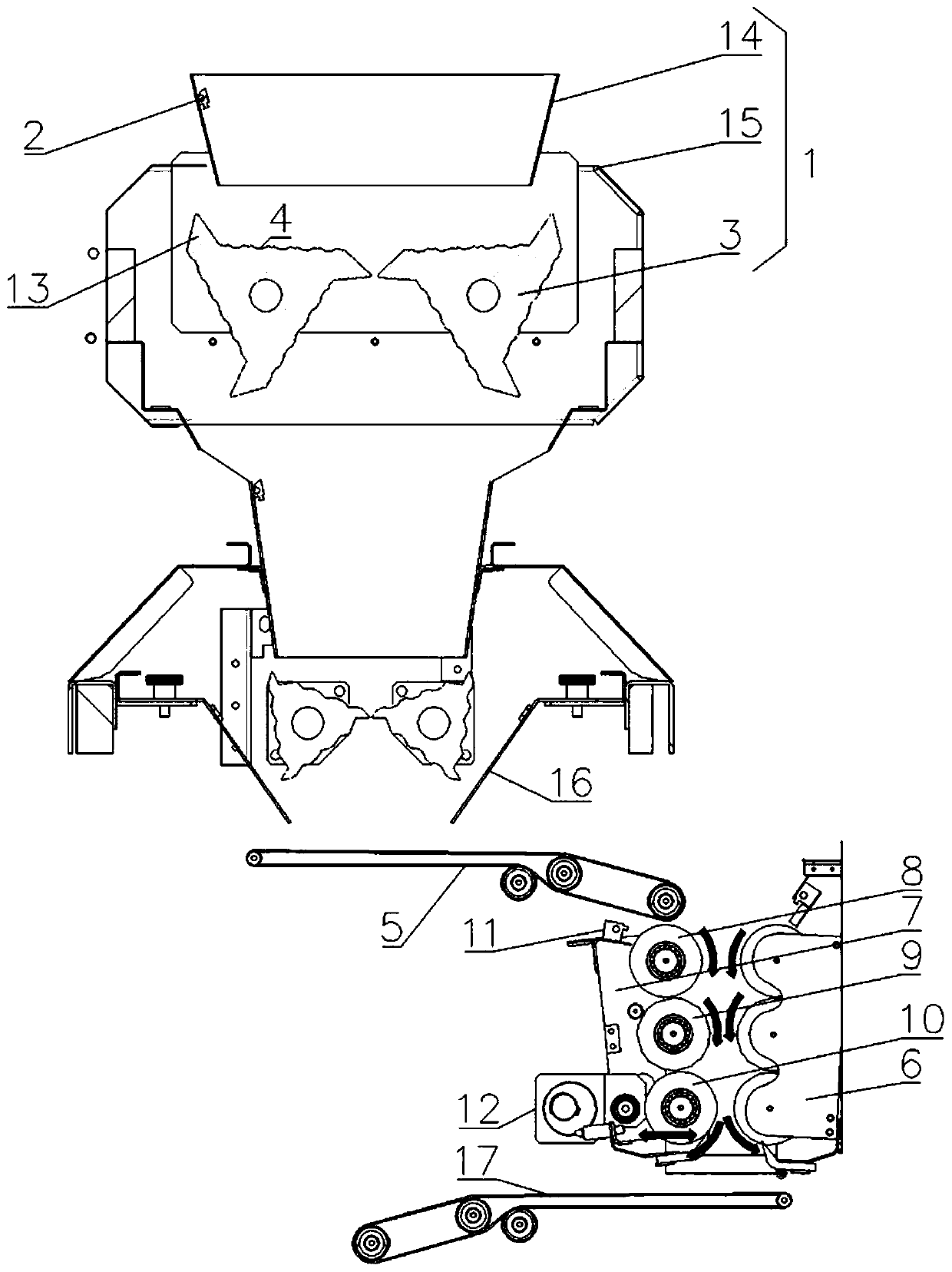 Device for slitting and beating high-moisture dough and application thereof