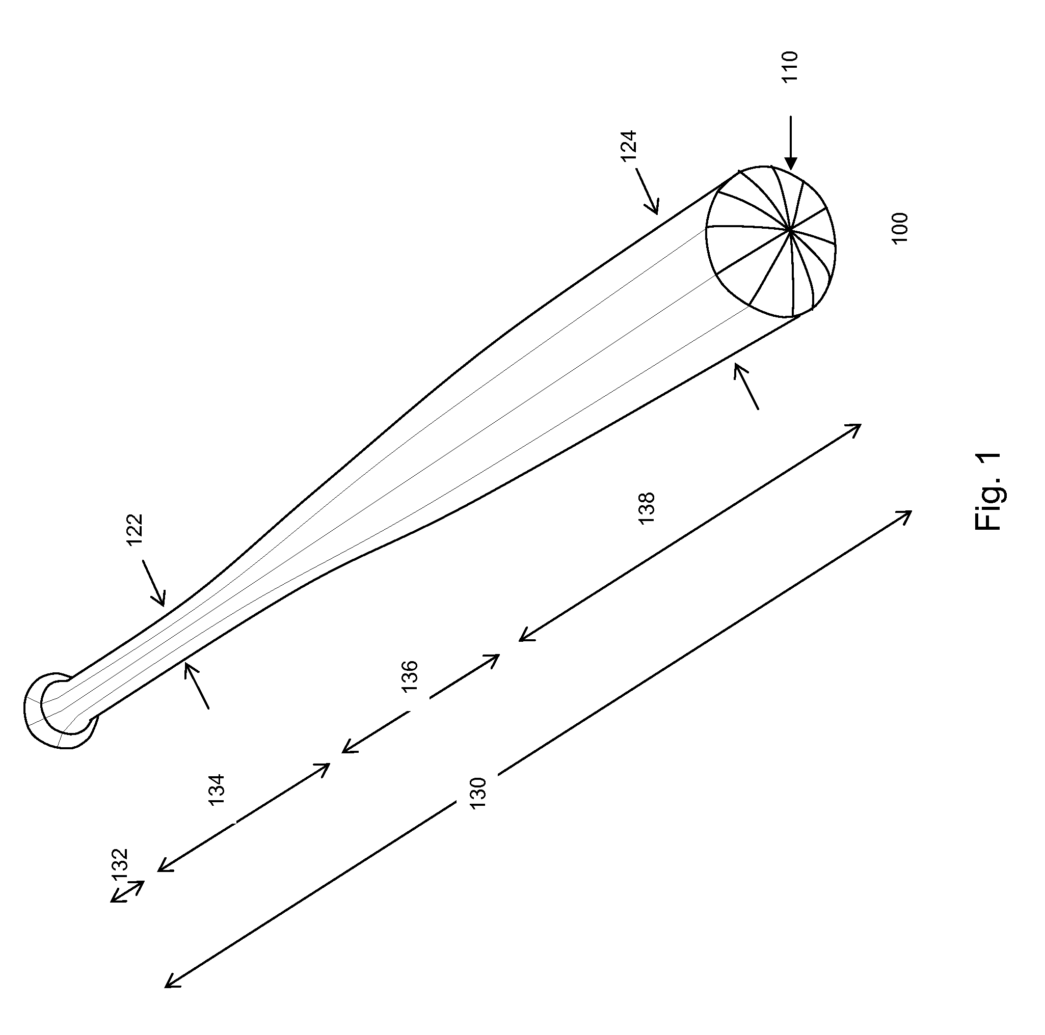 Radial baseball bat