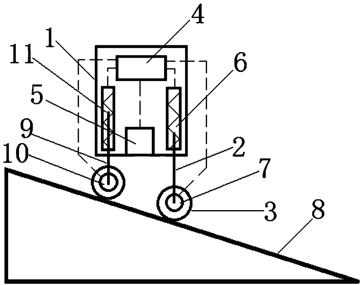 Climbing auxiliary system structure device of walking robot