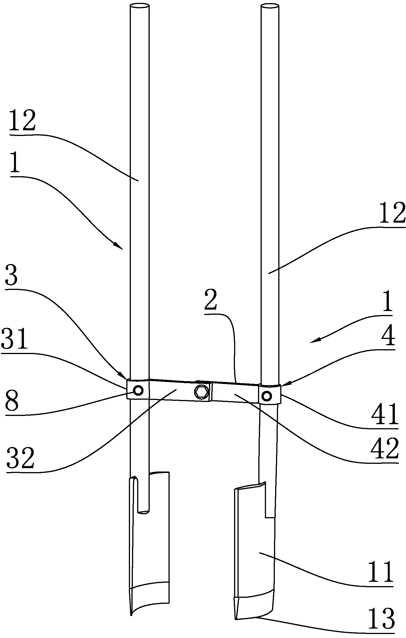 Hole digging and soil picking up device