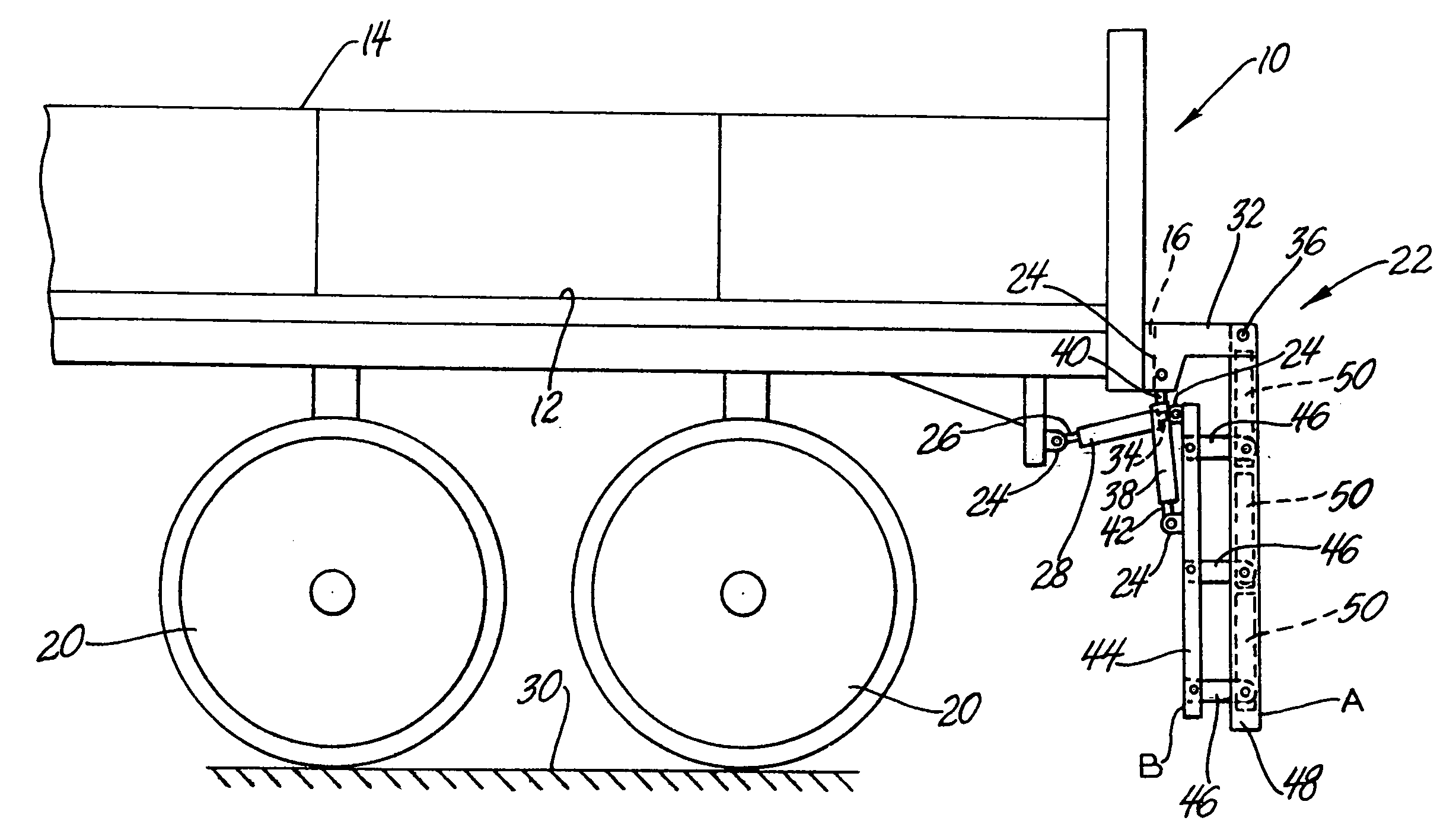 Combination rear impact guard, ladder, and ramp for military cargo vehicles