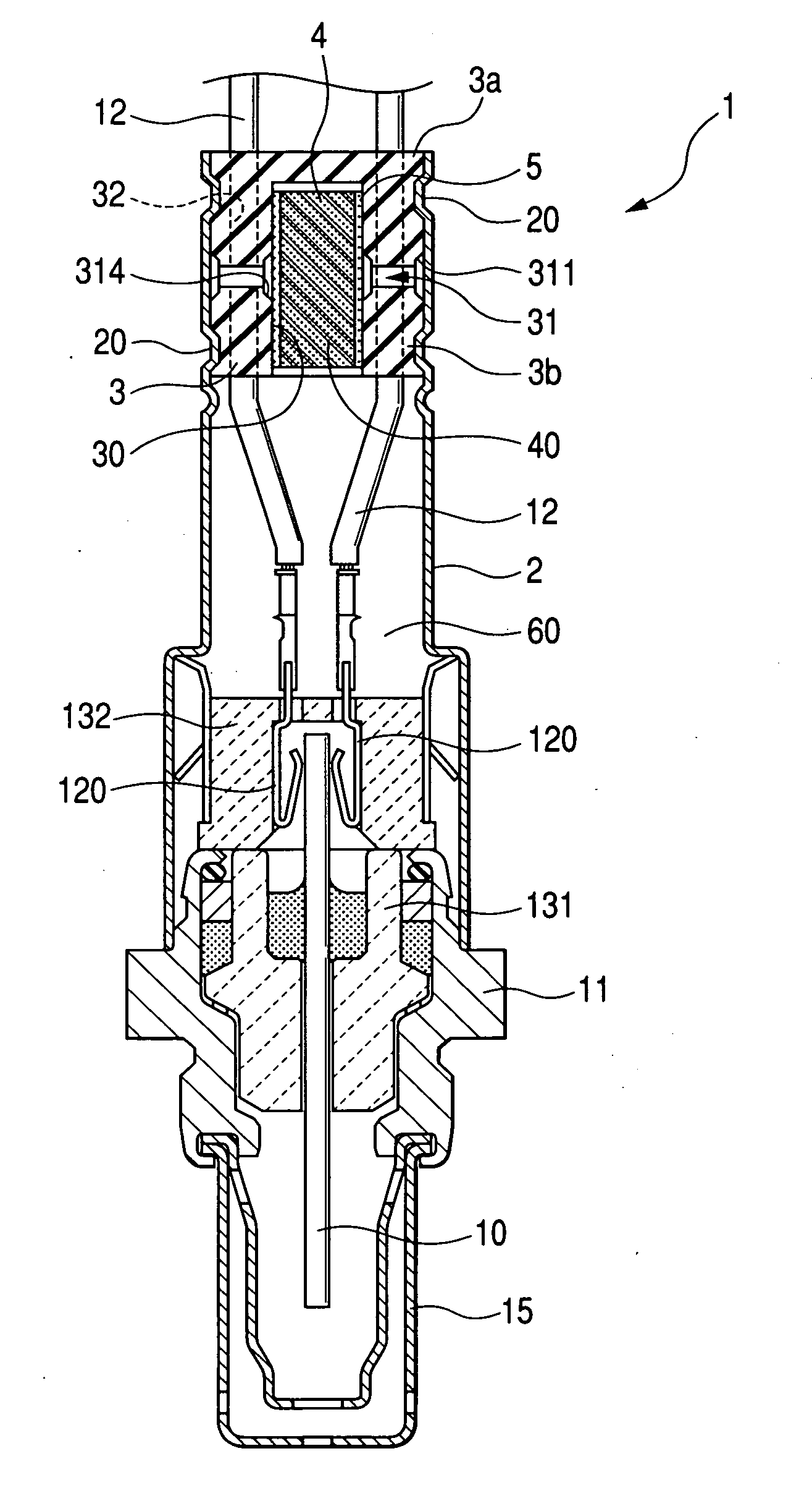 Gas sensor designed to ensure stability of waterproofing of air flow path