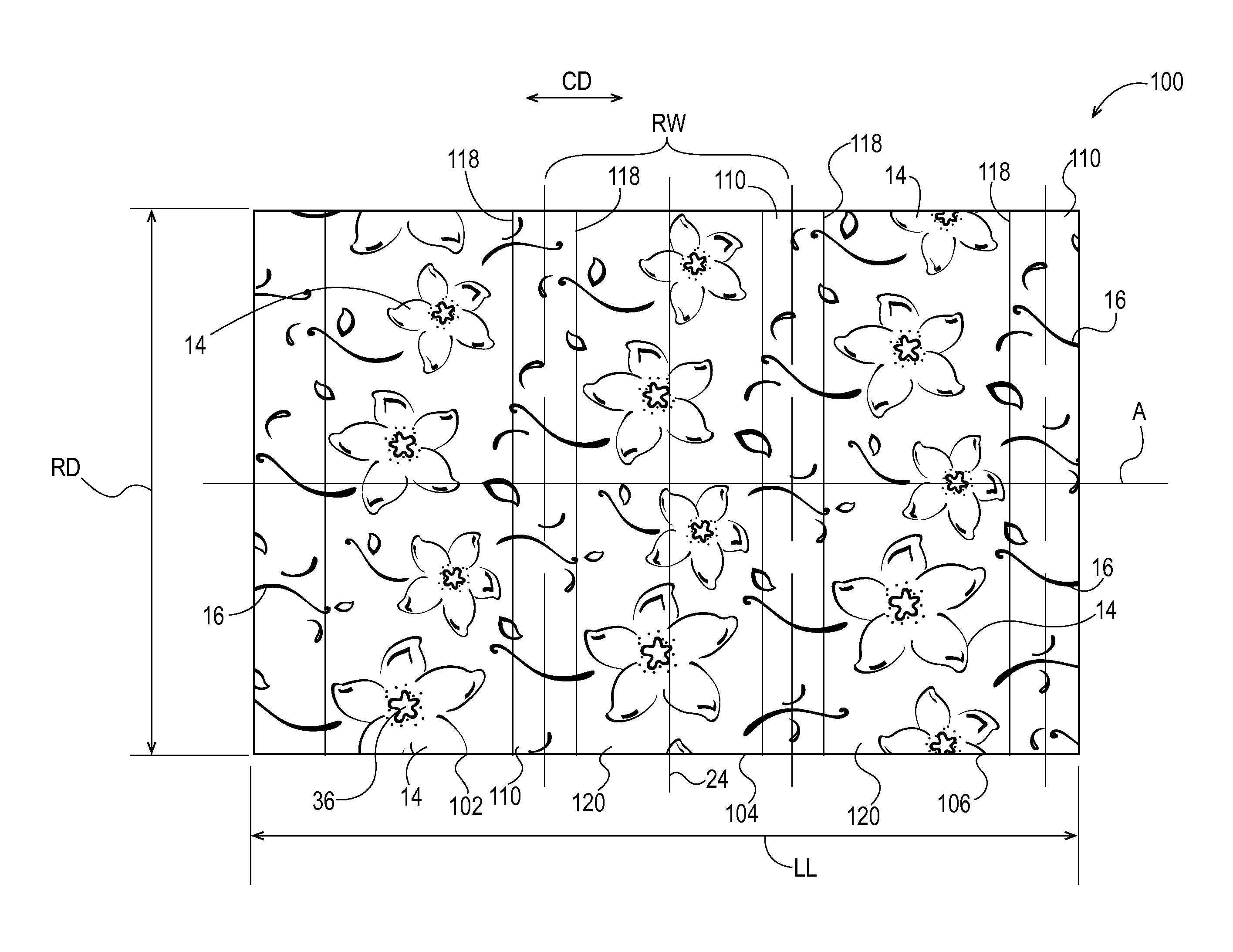 Method for producing an absorbent paper product having visual elements