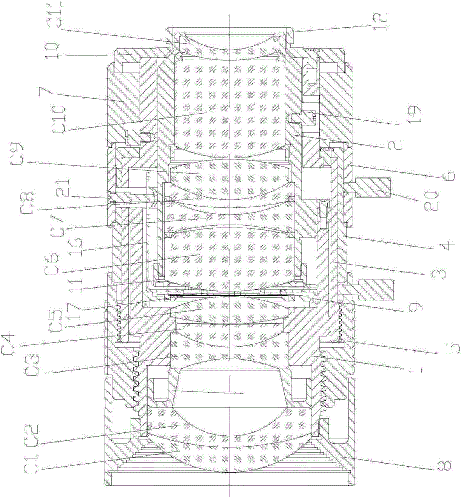 Diaphragm adjusting mechanism for star-grade road monitoring zoom camera lens