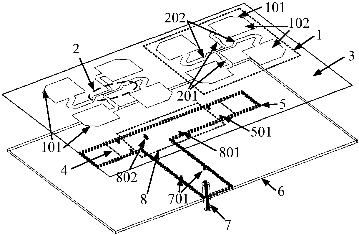 Efficient low-profile wide-axis ratio bandwidth large-scale circularly-polarized array antenna